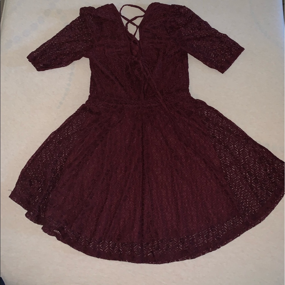 Floral lace dress.